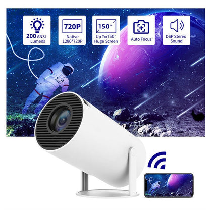 Portable Projector Small Straight Projector For Home Use 180 Degrees Projection Angle Automatic Focus Home Video Projector - Tech Tready
