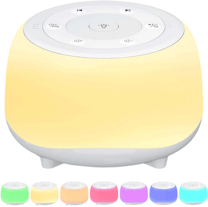 Portable Sound Machine with White Noise, Night Light, and Speaker for Baby's Soothing Sleep and Relaxation - FashionTech