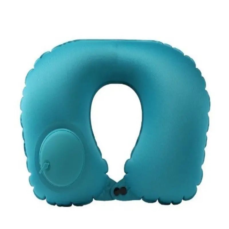Press on Inflatable Pillow to Relax Neck Travel U - shaped Pillow Foldable and Portable with Leak Proof Device Ordinary U - shaped - FashionTech