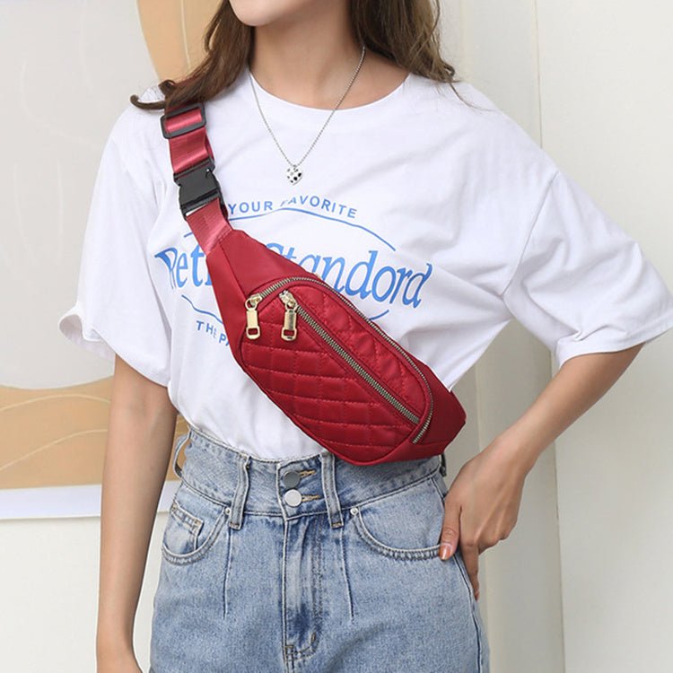 Rhombus Fanny Packs For Women Crossbody Waist Bags For Sports Hiking Cycling Running - FashionTech