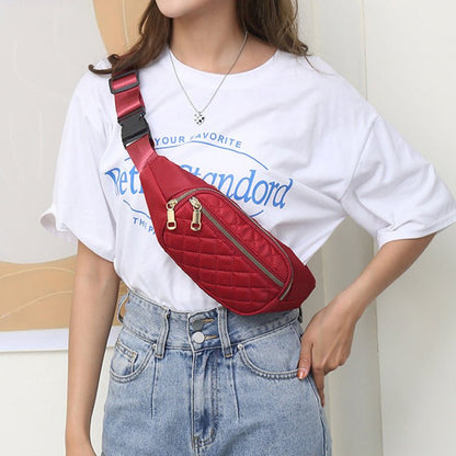 Rhombus Fanny Packs For Women Crossbody Waist Bags For Sports Hiking Cycling Running - FashionTech