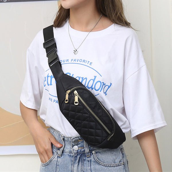 Rhombus Fanny Packs For Women Crossbody Waist Bags For Sports Hiking Cycling Running - FashionTech
