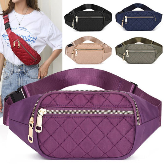 Rhombus Fanny Packs For Women Crossbody Waist Bags For Sports Hiking Cycling Running - FashionTech