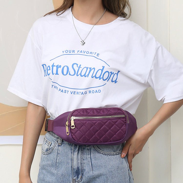 Rhombus Fanny Packs For Women Crossbody Waist Bags For Sports Hiking Cycling Running - FashionTech