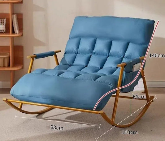 Rocking chair adult lounge chair balcony home leisure chair single lazy person sofa rocking chair lounge chair - Tech Tready