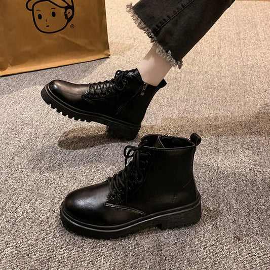 Round - Toe Lace - Up Martin boots - FashionTech