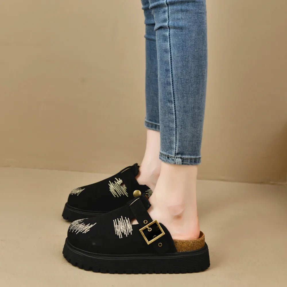 Round Toe Platform Loafers - FashionTech