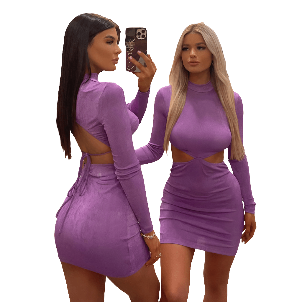 Sexy Backless Bandage Women Mini Dress Summer New Hollow Out Skinny Dresses - FashionTech