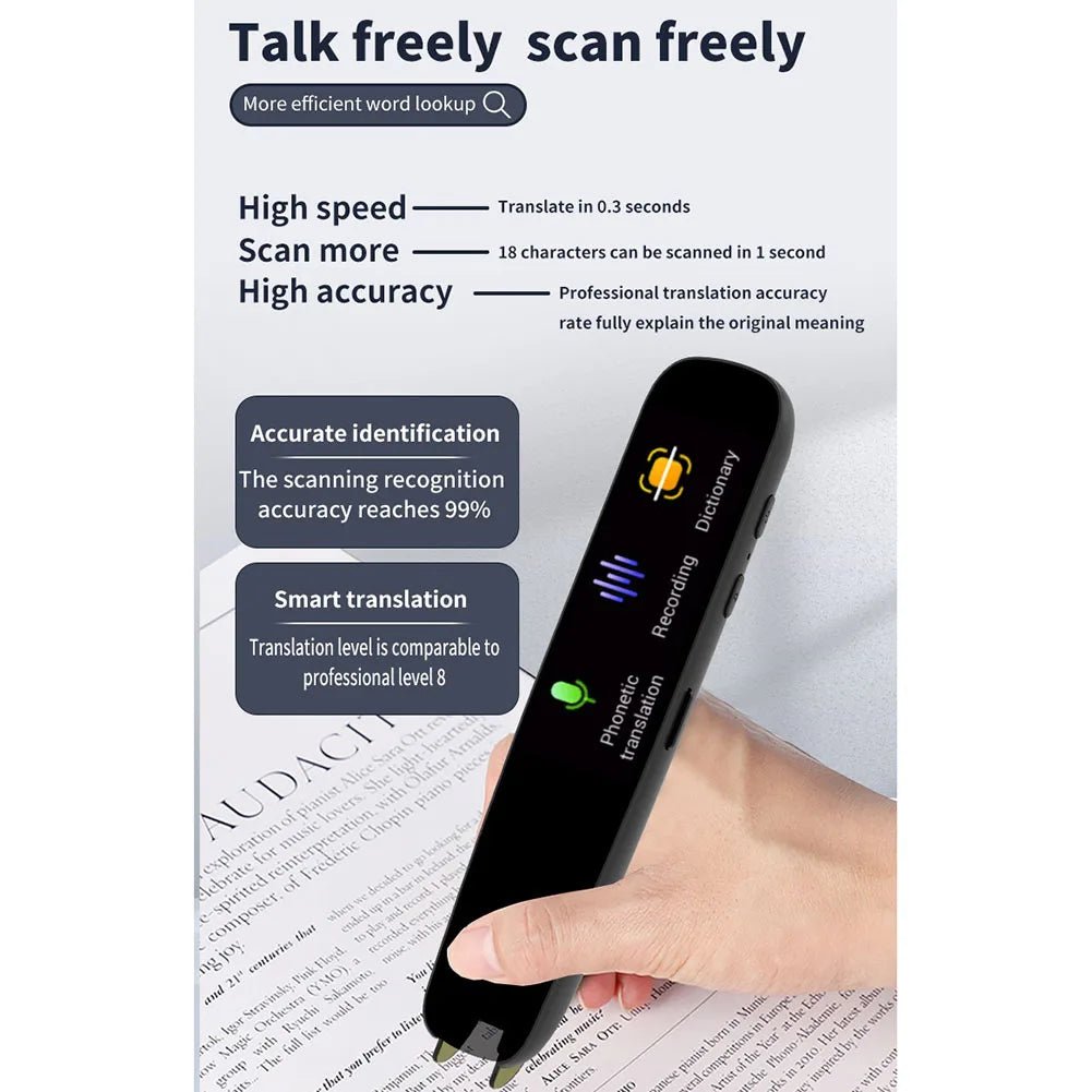 Smart AI Scan Reader Portable Voice Translator Scanner Pen WIFI AI Voice Languages Translator For Dyslexia Autism - FashionTech
