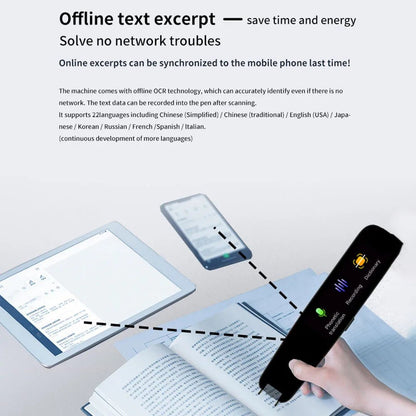 Smart AI Scan Reader Portable Voice Translator Scanner Pen WIFI AI Voice Languages Translator For Dyslexia Autism - FashionTech