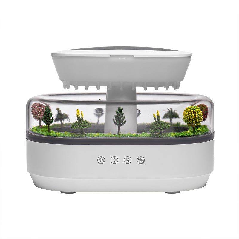 Smart Cool Mist Raindrop Air Humidifier for Garden Landscape Christmas Tree White Noise Oil Aroma Diffuser Portable - FashionTech