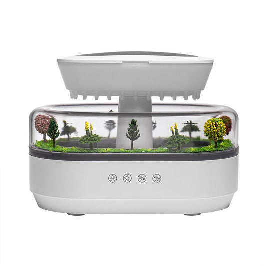 Smart Cool Mist Raindrop Air Humidifier for Garden Landscape Christmas Tree White Noise Oil Aroma Diffuser Portable - FashionTech