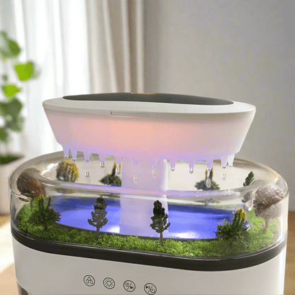 Smart Cool Mist Raindrop Air Humidifier for Garden Landscape Christmas Tree White Noise Oil Aroma Diffuser Portable - FashionTech