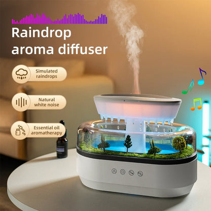 Smart Cool Mist Raindrop Air Humidifier for Garden Landscape Christmas Tree White Noise Oil Aroma Diffuser Portable - FashionTech