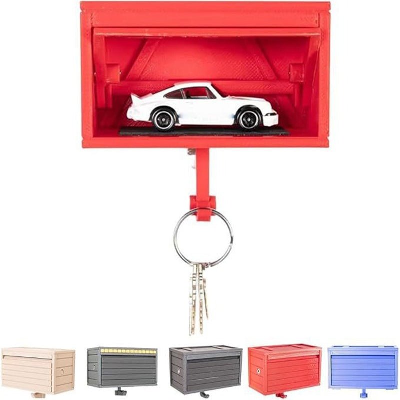Space - saving wall wooden key holder, home key rack, garage - shaped clothes hook with opening door for hallway - Tech Tready