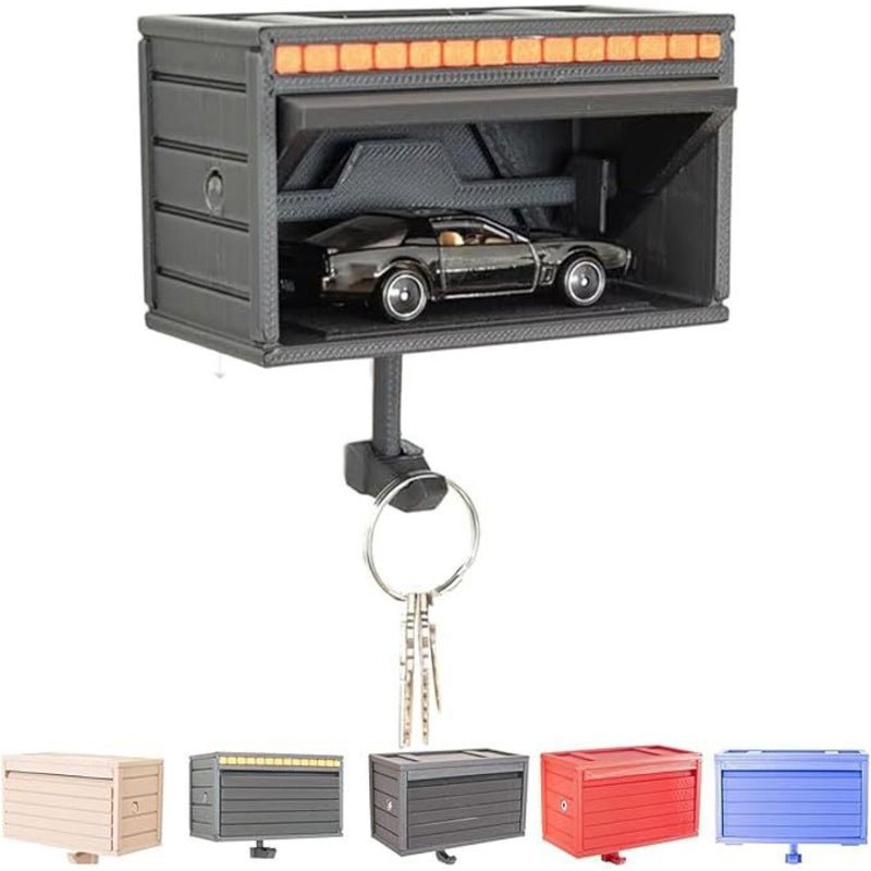 Space - saving wall wooden key holder, home key rack, garage - shaped clothes hook with opening door for hallway - Tech Tready