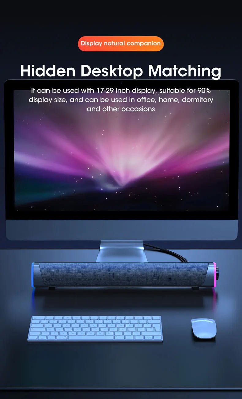Speaker Bar Stereo Sound Subwoofer Bluetooth Speaker For Macbook Laptop Notebook PC Music Player Wired Loudspeaker - FashionTech