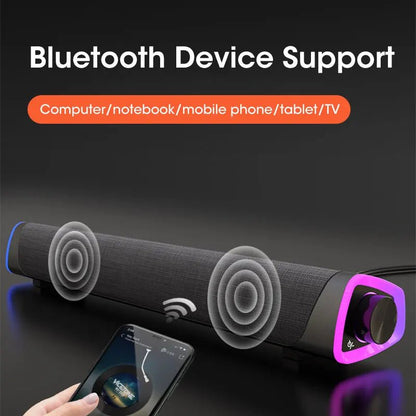 Speaker Bar Stereo Sound Subwoofer Bluetooth Speaker For Macbook Laptop Notebook PC Music Player Wired Loudspeaker - FashionTech