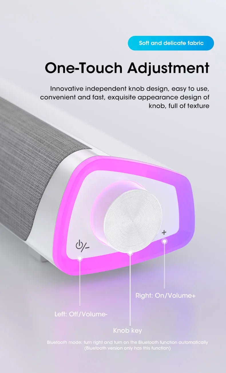 Speaker Bar Stereo Sound Subwoofer Bluetooth Speaker For Macbook Laptop Notebook PC Music Player Wired Loudspeaker - FashionTech