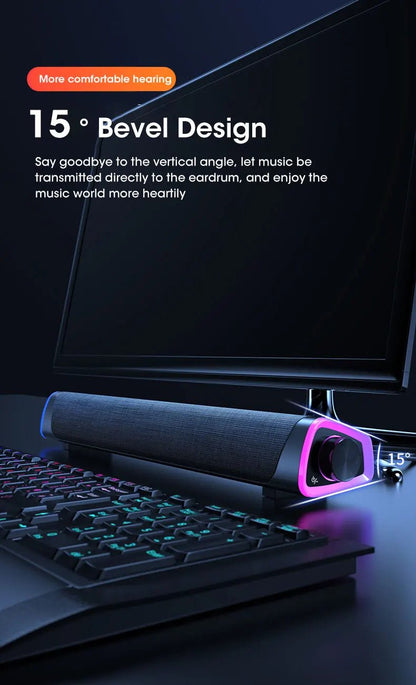 Speaker Bar Stereo Sound Subwoofer Bluetooth Speaker For Macbook Laptop Notebook PC Music Player Wired Loudspeaker - FashionTech