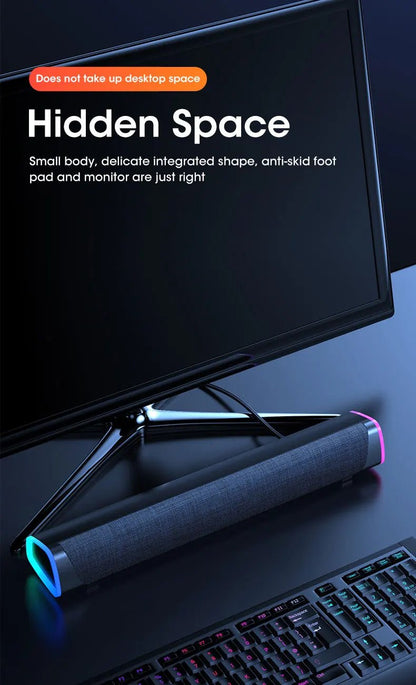Speaker Bar Stereo Sound Subwoofer Bluetooth Speaker For Macbook Laptop Notebook PC Music Player Wired Loudspeaker - FashionTech