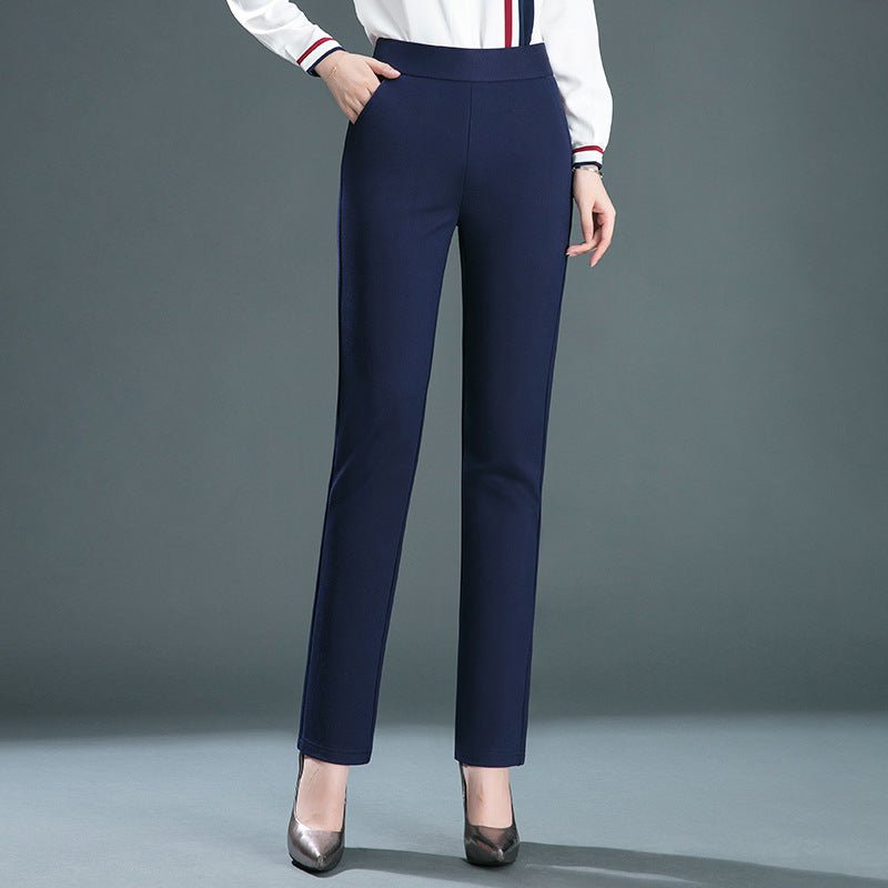 Straight Elastic High Waist Slimming Pants - FashionTech