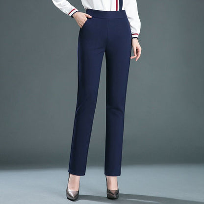 Straight Elastic High Waist Slimming Pants - FashionTech