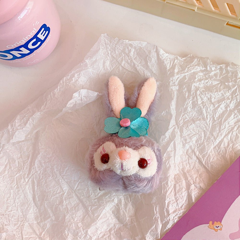 Style Girl Cartoon Mini Bunny Brooch Plush Cute Soft Cute Badge Pin Bag - FashionTech