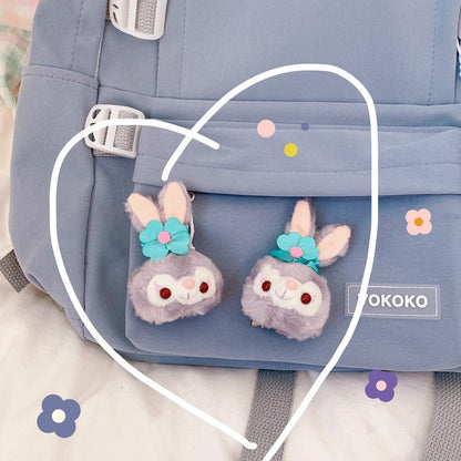 Style Girl Cartoon Mini Bunny Brooch Plush Cute Soft Cute Badge Pin Bag - FashionTech