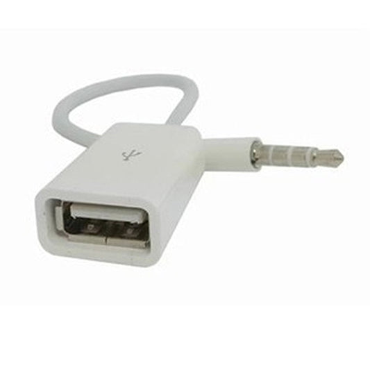 Stylish White 3.5mm Male AUX Audio Plug Jack To USB 2.0 Fema - Tech Tready