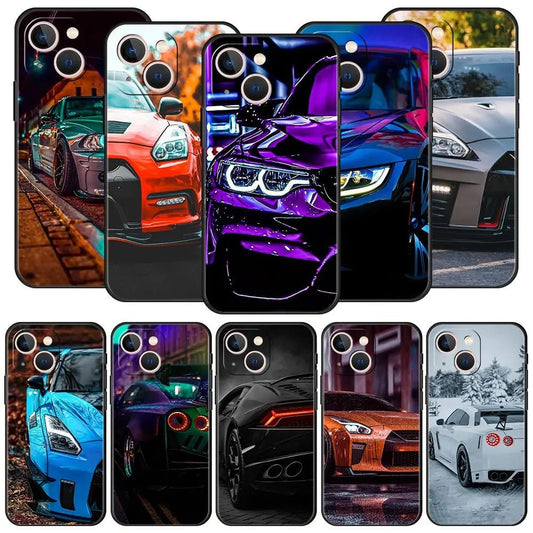 Suitable for iPhone 15 Japanese blue red JDM sports car phone case - FashionTech