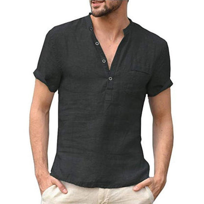 Summer New Men's Short - Sleeved T-shirt Cotton and Linen Led Casual Men's T-shirt Shirt Male Breathable S - 3XL - Tech Tready