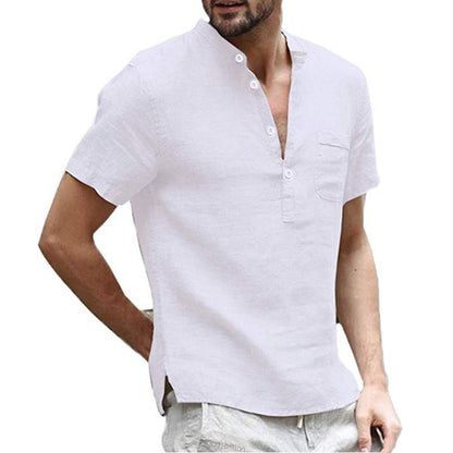 Summer New Men's Short - Sleeved T-shirt Cotton and Linen Led Casual Men's T-shirt Shirt Male Breathable S - 3XL - Tech Tready