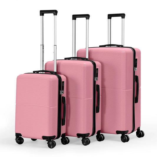 TSA Lock 3Pcs Luggage Set ABS Hardshell Travel Suitcase Luggage Bag With Silent Spinner Wheel 28 Inch Large Suitcase - FashionTech
