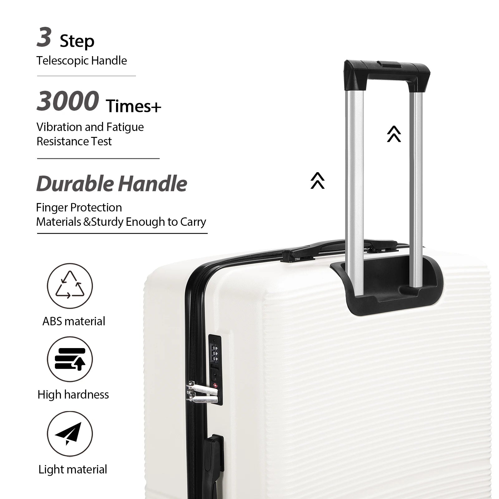 TSA Lock 3Pcs Luggage Set ABS Hardshell Travel Suitcase Luggage Bag With Silent Spinner Wheel 28 Inch Large Suitcase - FashionTech