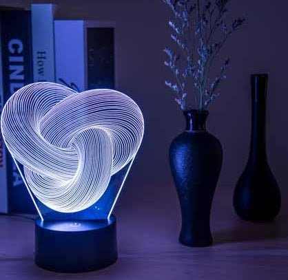 Twist Abstract LED 3D Night Light Touch Colorful Acrylic 3D Table Lamp Decoration Lighting Baby Sleeping Mood Lamp Best Gift - Tech Tready
