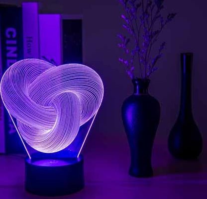 Twist Abstract LED 3D Night Light Touch Colorful Acrylic 3D Table Lamp Decoration Lighting Baby Sleeping Mood Lamp Best Gift - Tech Tready