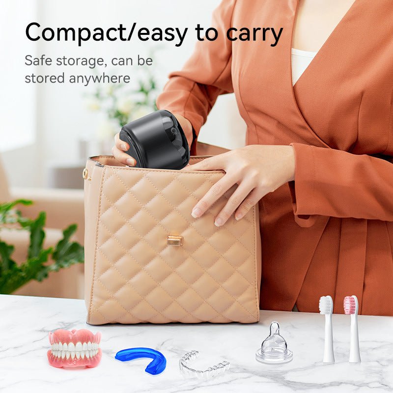 Ultrasonic cleaning machine portable and multifunctional home jewelry denture cleaner toothbrush head and tooth cover cleaner - FashionTech