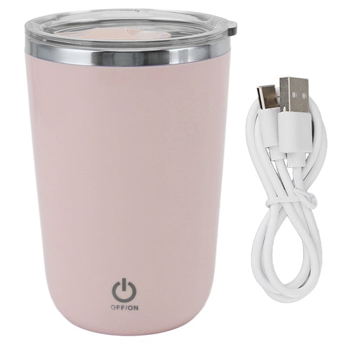 USB Electric Mixing Cup 350ml Leak Proof Automatic Stirring Cup Self Stirring Coffee Mug Pink - Tech Tready