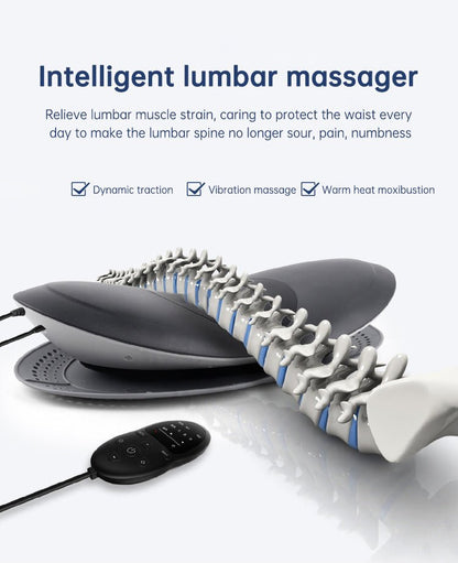 Waist Massager Lumbar Traction Inflatable Hot Compress Back Cervical Stretcher Massage Air Pressure Reduce Relief Pain - Tech Tready