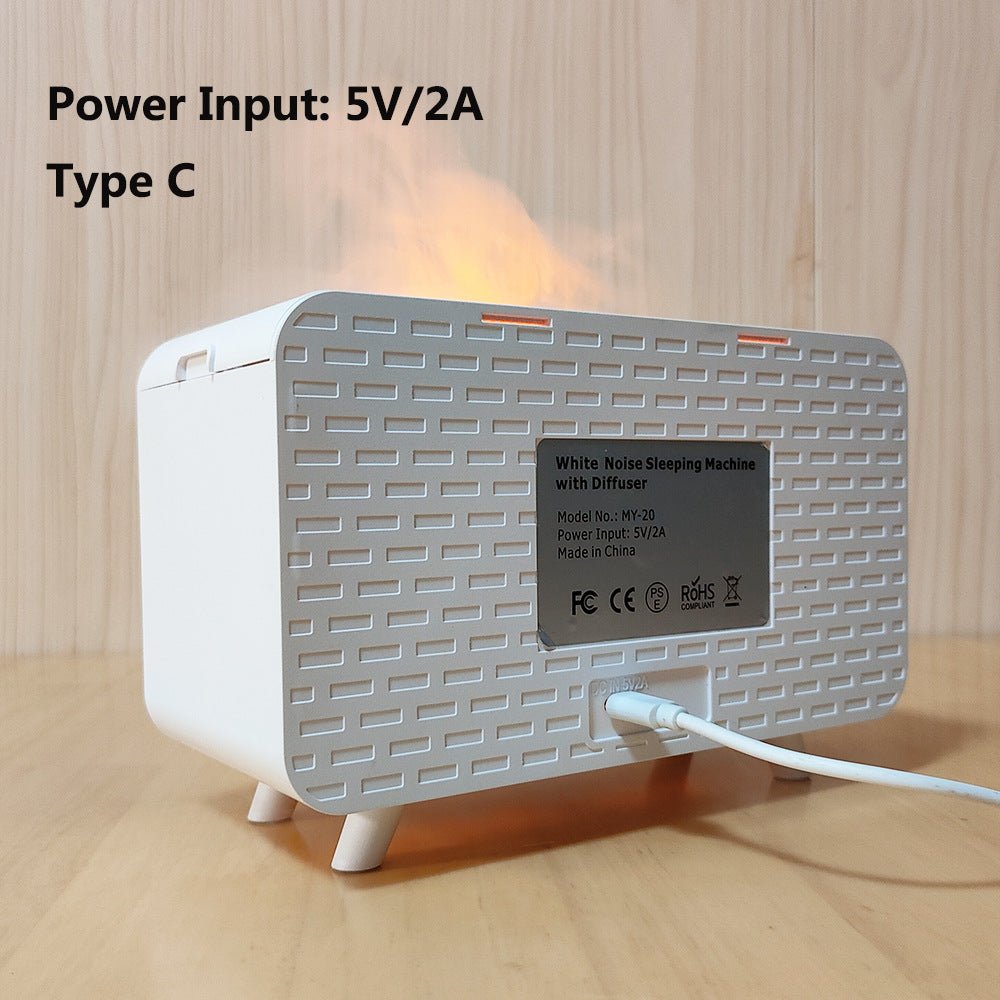 White noise sleep aid device Bluetooth speaker simulation flame aromatherapy humidifier small night light sleep aid white noise machine - Tech Tready