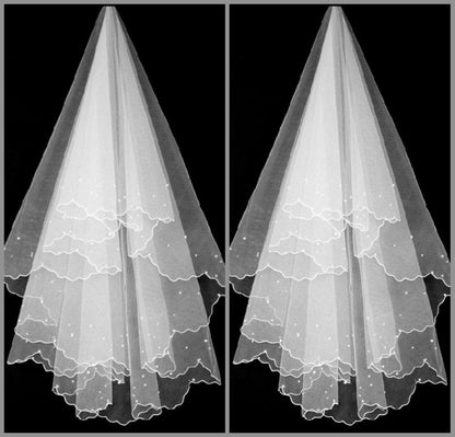 Wholesale Bride Wedding Veil Headwear M Beige Pearl Face Cover Elegant Veil - Tech Tready