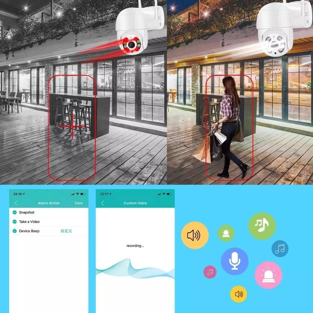 Wireless WiFi Surveillance Camera Dual Light Source AI Smart - Tech Tready