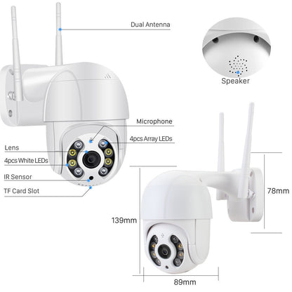 Wireless WiFi Surveillance Camera Dual Light Source AI Smart - Tech Tready
