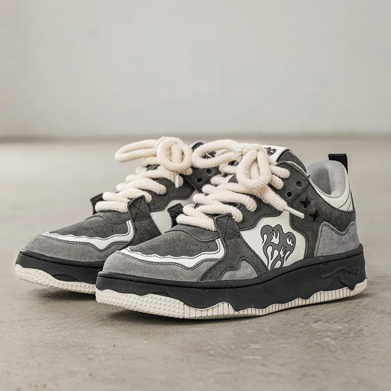 Women Shoes Men Retro Hip - hop Punk Goth Volcano Skateboard Shoes Fashion Sneakers Couple Students Outdoor Sports Casual Shoe - Tech Tready