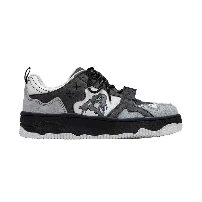Women Shoes Men Retro Hip - hop Punk Goth Volcano Skateboard Shoes Fashion Sneakers Couple Students Outdoor Sports Casual Shoe - Tech Tready