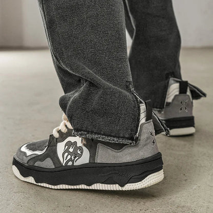 Women Shoes Men Retro Hip - hop Punk Goth Volcano Skateboard Shoes Fashion Sneakers Couple Students Outdoor Sports Casual Shoe - Tech Tready