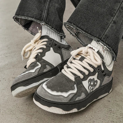 Women Shoes Men Retro Hip - hop Punk Goth Volcano Skateboard Shoes Fashion Sneakers Couple Students Outdoor Sports Casual Shoe - Tech Tready