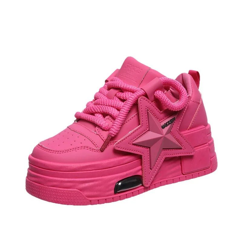 Women Sneakers Platform Casual Sports Shoes Personalized Star Design Vulcanized Shoes Outdoor Running Walking Shoe Female 35 - 40 - Tech Tready