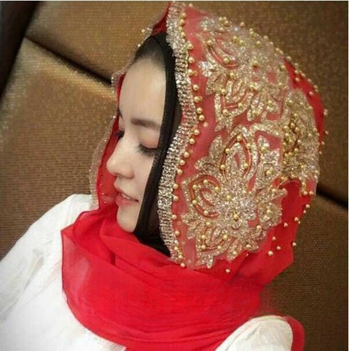 Women's Scarf Pearl Veil Scarf - Tech Tready